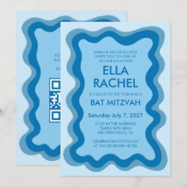 Invitation Bat mitzvah de la barre de CODE QR personnalisée m
