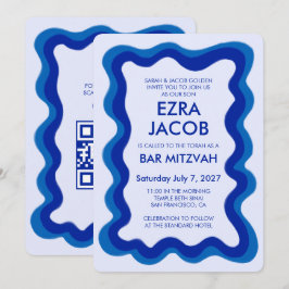 Invitation Bat mitzvah de la barre de CODE QR personnalisée m