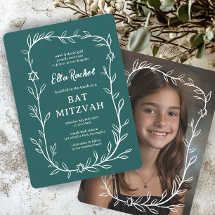 Invitation Bat mitzvah de la barre de PHOTOS Botanique sur me
