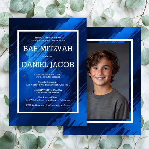 Invitation Bat mitzvah de la BARRE photo personnalisée