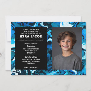 Invitation Bat mitzvah de la barre PHOTO personnalisée en mar