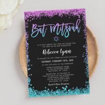 Bat mitzvah de Parties scintillant Turquoise viole
