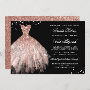 Invitation Bat mitzvah de robe Diamond Rose Gold