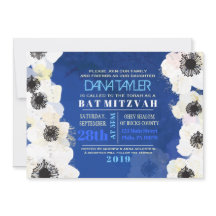 Invitation Bat mitzvah des fleurs d'anémones