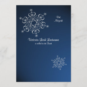 Invitation Bat mitzvah d'hiver Blue