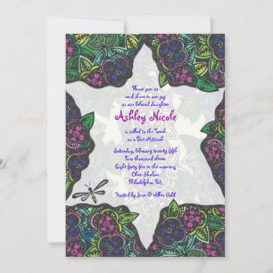 Invitation Bat mitzvah d'invitation Star & Dragonfly Bar Invi
