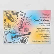 Invitation Bat mitzvah du bar musical Jazzy