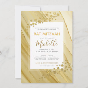 Invitation Bat mitzvah Elegant Gold Parties scintillant Invit