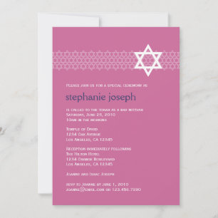Invitation Bat mitzvah étoile brillante