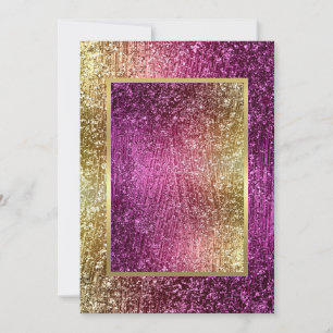 Invitation Bat mitzvah Magenta Pink et Gold Glittery