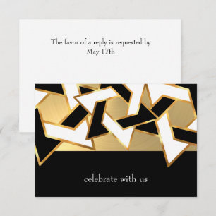 Invitation Bat Mitzvah Metallic Look Star of David