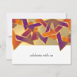Invitation Bat mitzvah orange violet étoile de David N'import