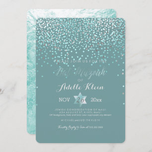 Invitation Bat mitzvah PixDezines/Confetti Bleu