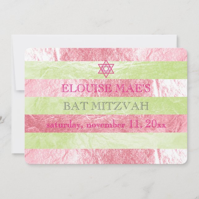 Invitation Bat mitzvah PixDezines do-it-yourself bandes coule (Devant)