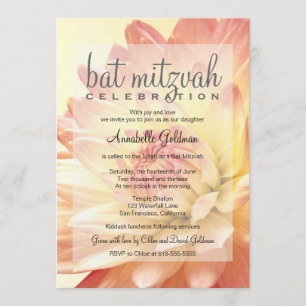 Invitation Bat mitzvah rose et orange