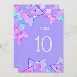 Invitation Bat mitzvah rose violet bleu étoile de David