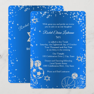 Invitation Bat mitzvah sportif Sparkle