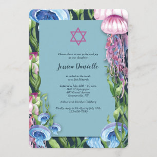 Invitation Bat Mitzvah Under The Sea Aquarelle
