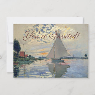 Invitation Bateau à voile de Monet Impressionnisme français A