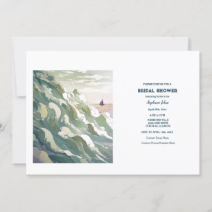 Invitation Bateau à voile Nautical Ocean Art Mariage Fête des