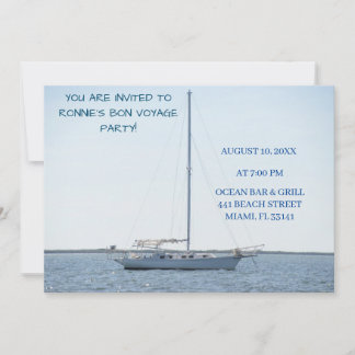Invitation Bateau blanc et bateau de retraite Ocean