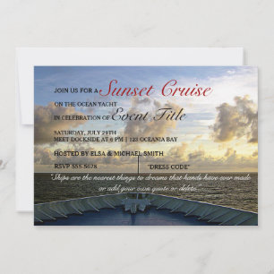 Invitation © Bateau de croisière Yacht Fête du coucher de sol