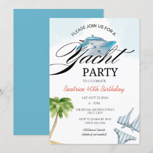 Invitation Bateau de Croisière Yacht Party