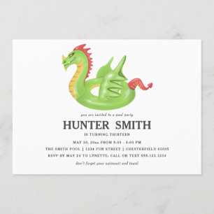 Invitation Bateau de la piscine Dragon Anniversaire de la pis
