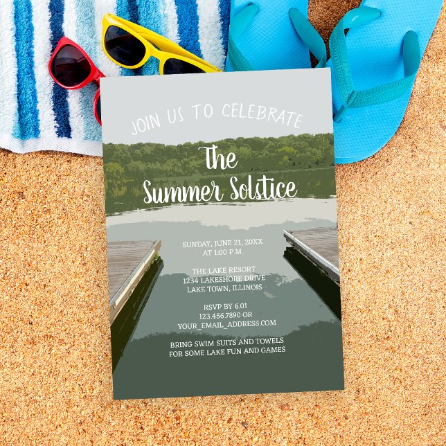 Invitation Bateau Docks été Solstice Lake Party (Créateur téléchargé)