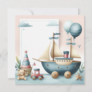 Invitation Bateau jouet bébé garçon