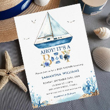 Bateau nautique Ahoy C'est un Baby shower garçon