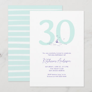 Invitation Bateau Océan Côté nautique Moderne 30e anniversair