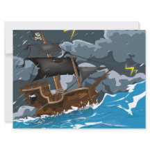 Bateau pirate dans la tempête