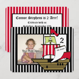Invitation Bateau pirate photo Anniversaire