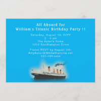 Bateau Titanic Blue Birthday White Star Line