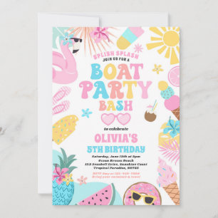 Invitation Bateau tropical Lake Ocean Marina fête d'anniversa