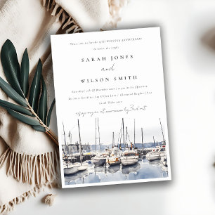 Invitation Bateaux côtiers en boue à Harbour Seascape Anniver