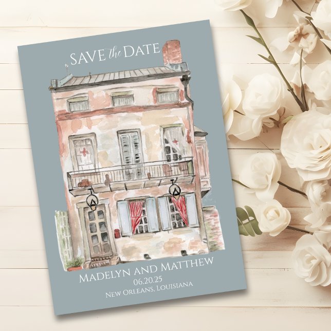 Invitation Bâtiment Historique Nouvelle-Orléans Aquarelle (Créateur téléchargé)