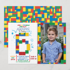 Invitation Bâtiments Blocs Anniversaire Briques 6 ans Invitat
