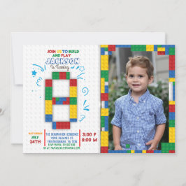 Invitation Bâtiments Blocs Anniversaire Briques 8 ans Invitat