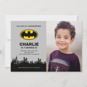 Invitation Batman - Gotham City   Boys Birthday - Photo