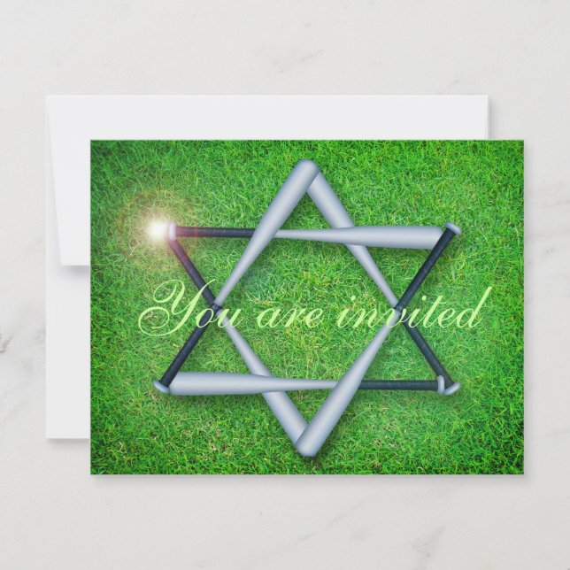 Invitation Bats de baseball Bar/Invitation Bat mitzvah (Devant)