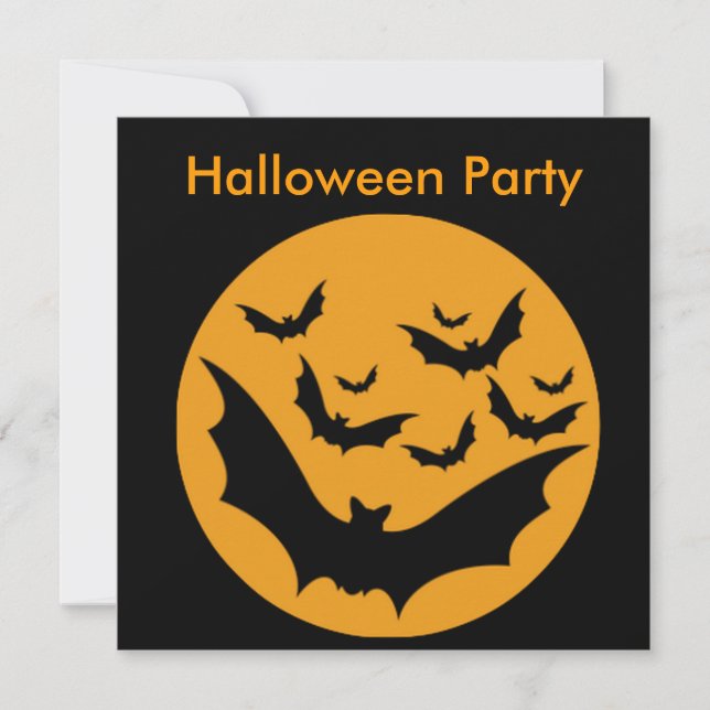 Invitation Bats d'Halloween (Devant)