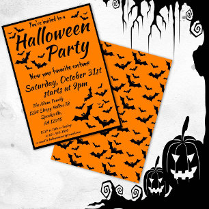 Invitation Bats Halloween Costume Party