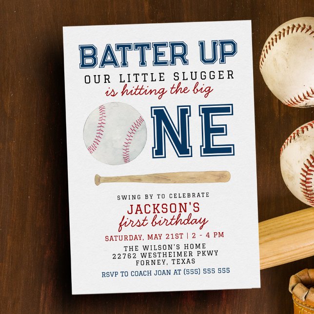 Invitation Batte Up Baseball 1er Anniversaire (Créateur téléchargé)