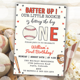 Invitation Batterie de baseball 1er anniversaire