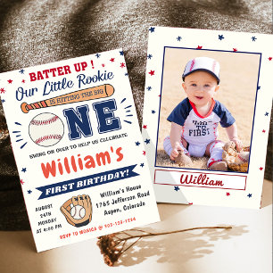 Invitation Batterie de baseball 1er anniversaire