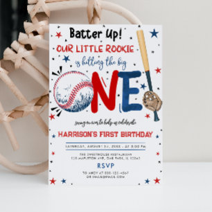 Invitation Battez notre petit rookie Baseball 1er anniversair