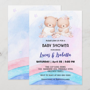 Invitation Baudrier à baudrier à baudrier mignon baby shower