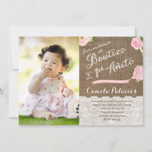 Invitation Bautizo Cumple Baptême espagnol 1er Anniversaire P